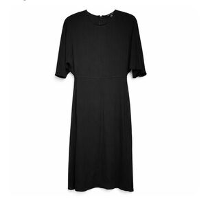 Judith & Charles Black Dolman Sleeve Midi  Dress